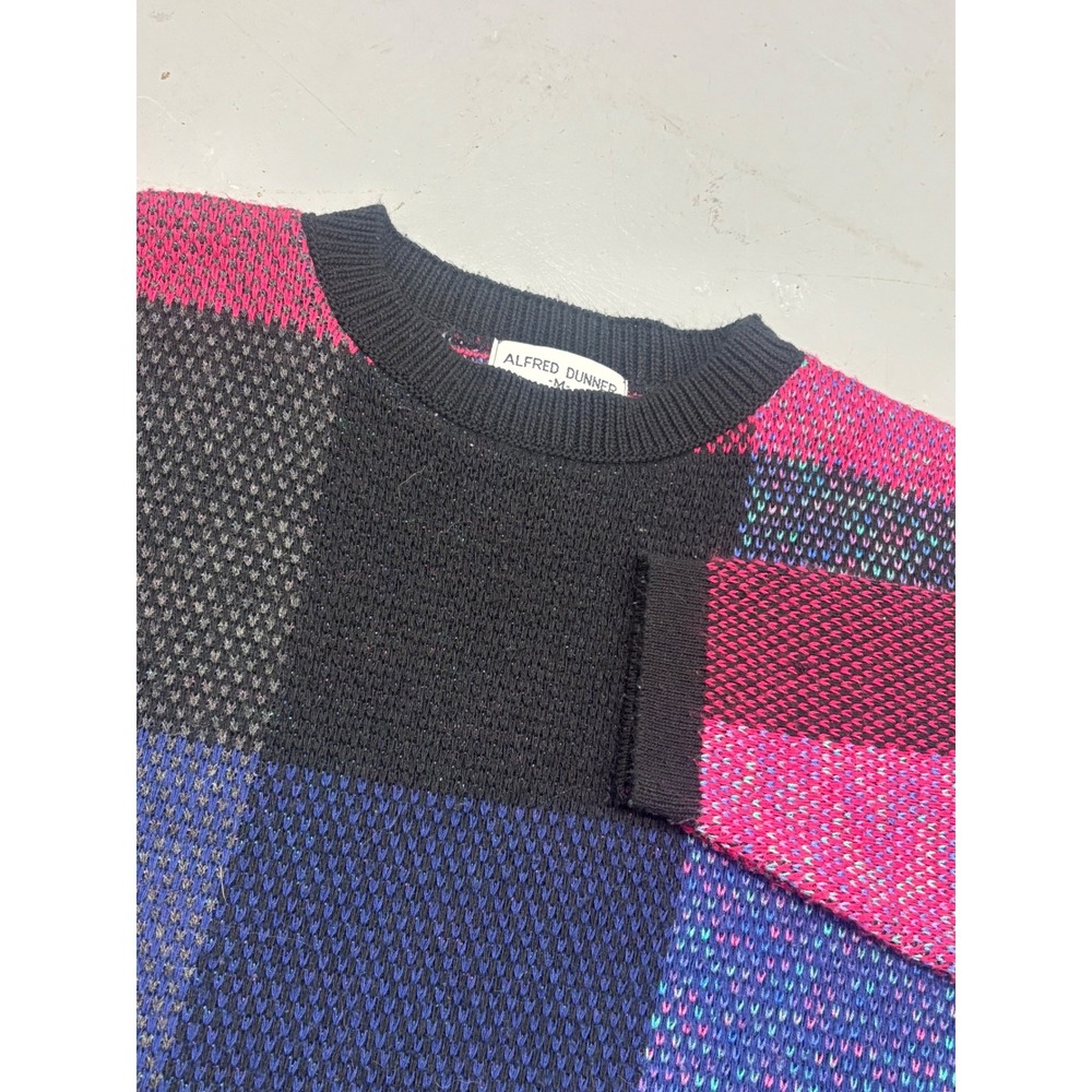 Alfred Dunner Vintage Colorblock Sweater Mens Medium Multi Color Made in USA
